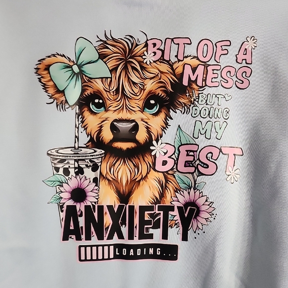 Tops - Charming Graphic Sweatshirt - Light Blue